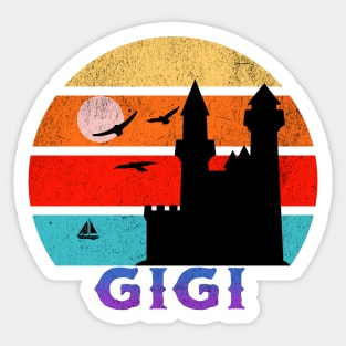 Gigi Retro Sunset Ocean Grandfather Sticker